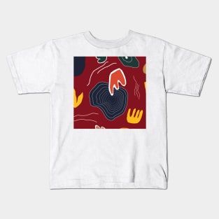 Abstract Autumn Shapes Red Kids T-Shirt